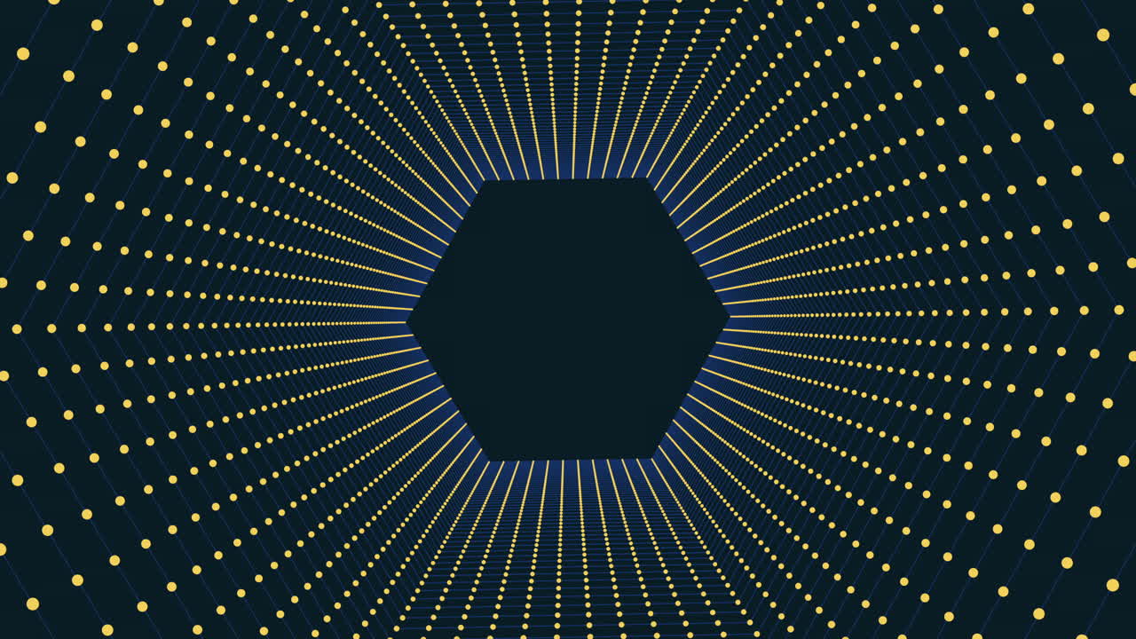 A Hexagon Shaped Structure With Dots And Lines