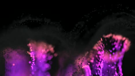 simulación de polvo de pintura brillante abstracto de 4k cgi.