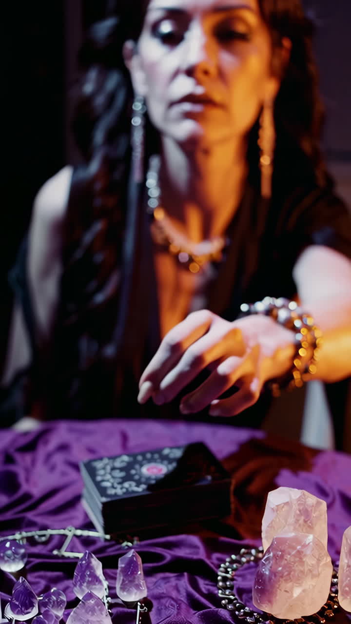 Woman Performing a Tarot Card Reading