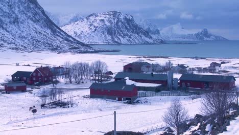 挪威北極洛福頓群島 (lofoten islands) 的一個孤獨而偏遠的村莊