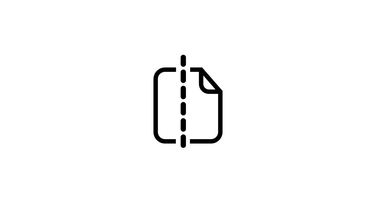 Document with dashed line icon suggesting a draft animation isolated on white background