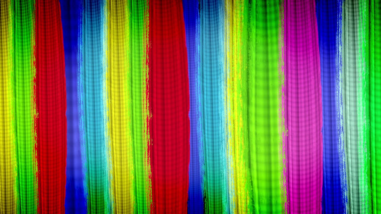 프레임은 다채로운 낙관적인 수직 줄무로 가득 차 있습니다.