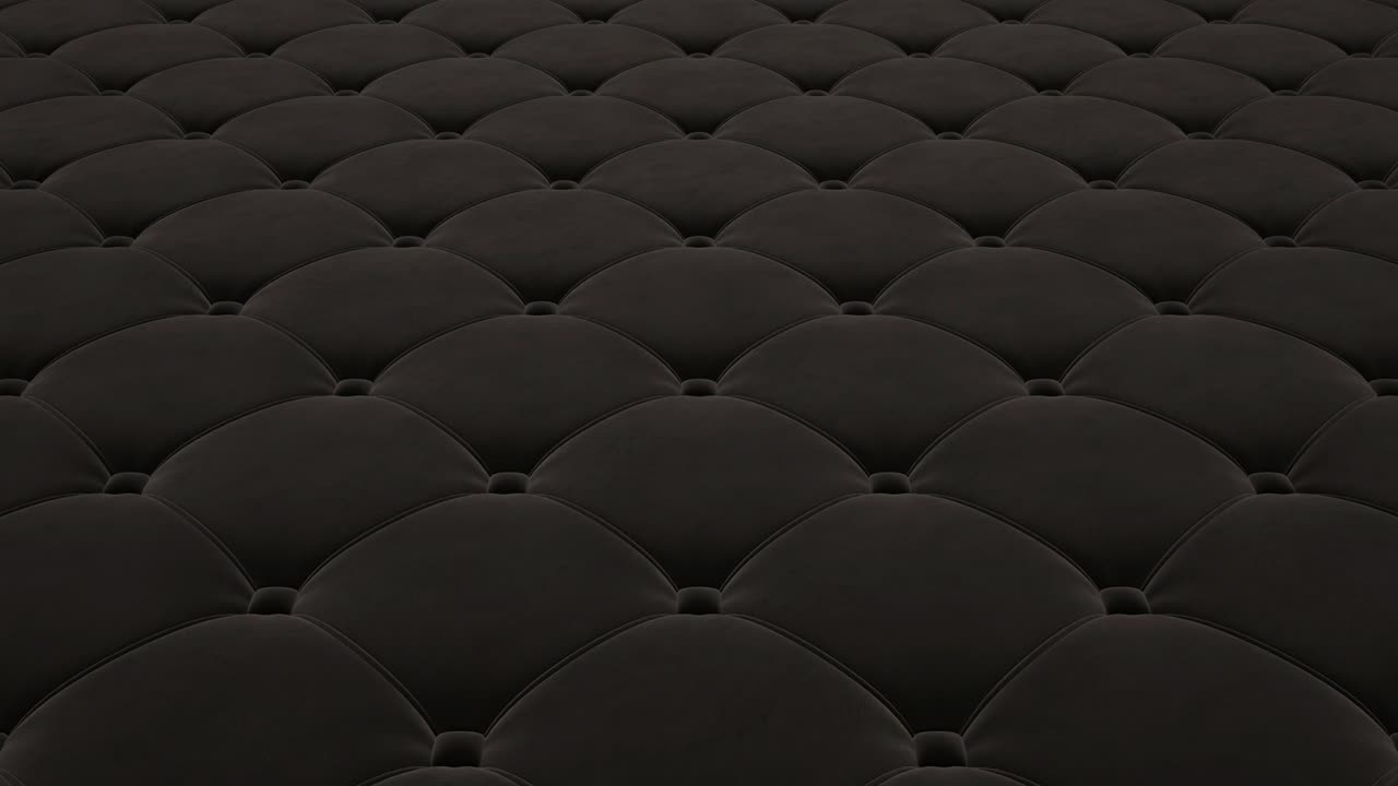 animación 3d del vuelo sobre una superficie de terciopelo acolchado negro. video en bucle.