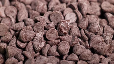 close-up view of chocolate chips moving