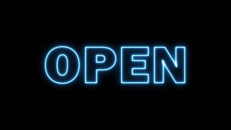 open neon sign