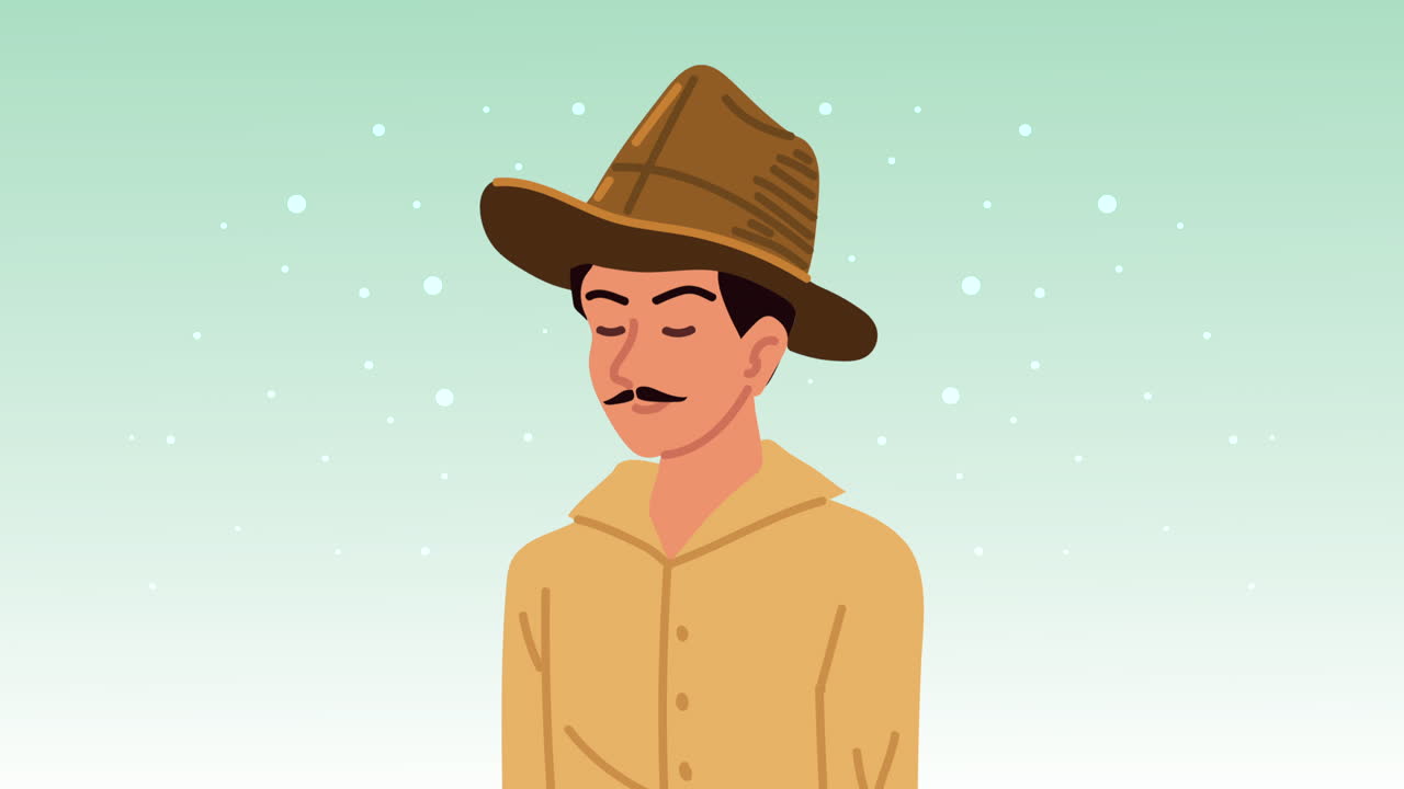 cultura india hombre granjero personaje