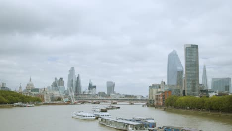 bridges, skyscrapers and other landmarks on the thames in central london