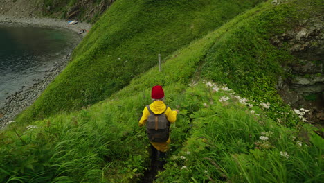 hiking on a coastal mountain path