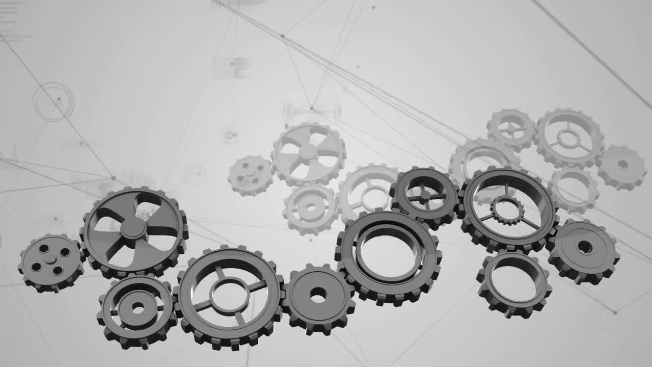 engranajes y líneas asimétricas