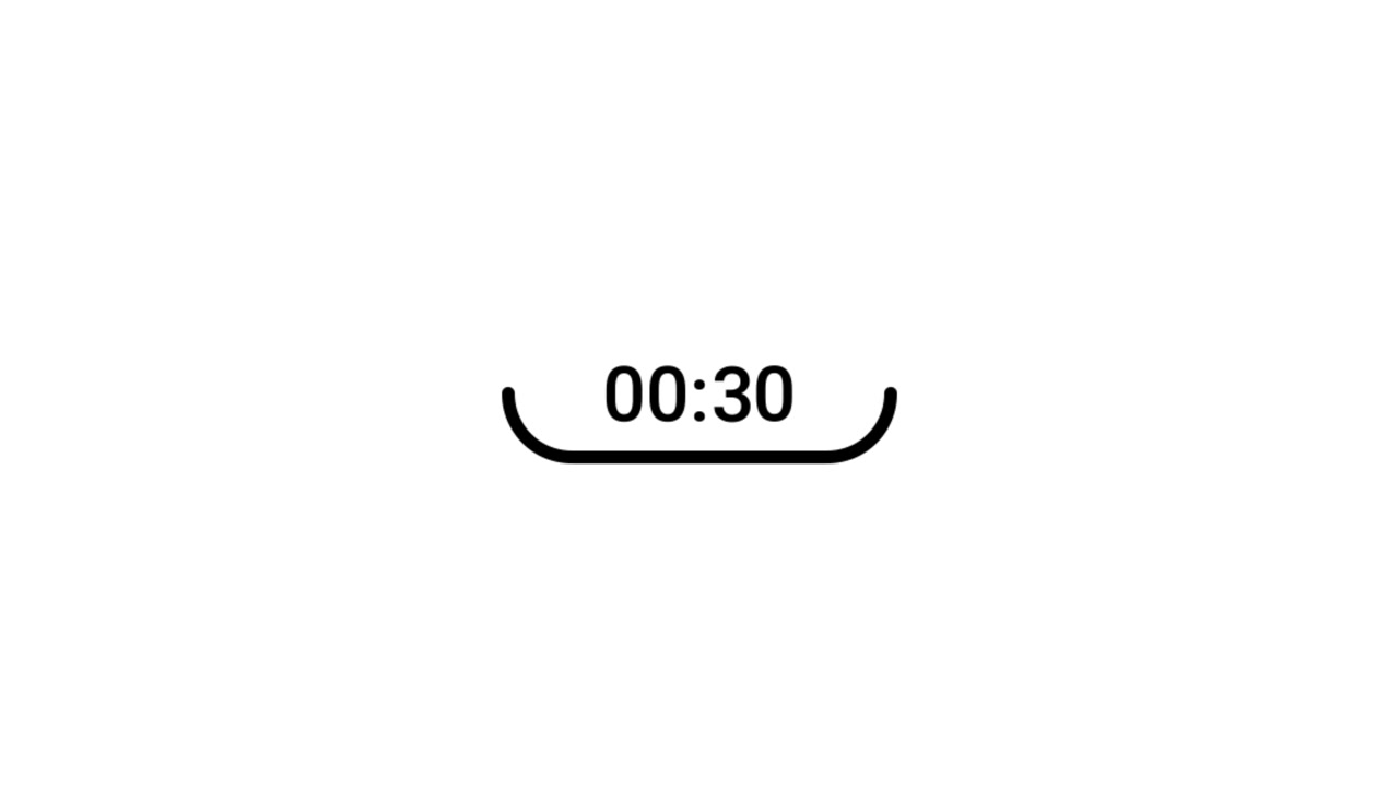 Sixty Second Countdown Timer on White Background
