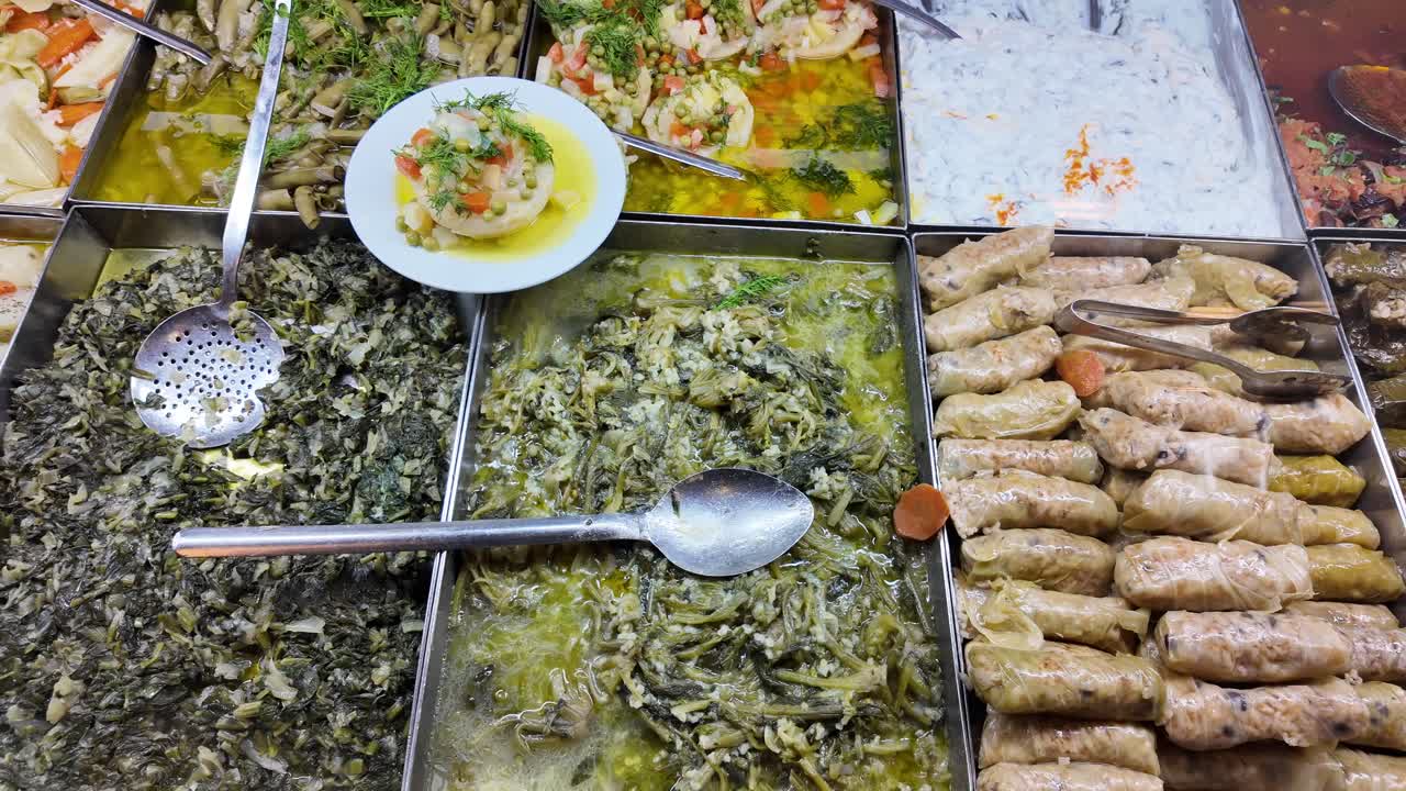 exhibición de buffet de comida turca