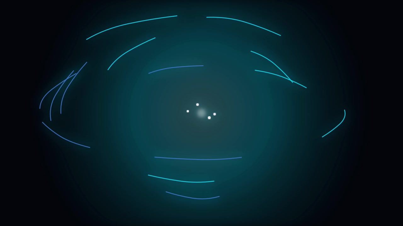 Abstract Motion Graphic of Glowing Blue Orbital Lines