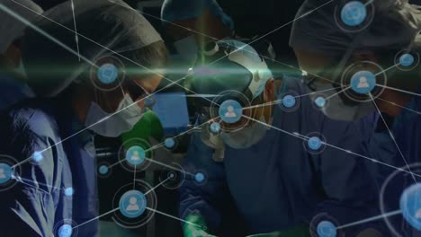 animation of connections over diverse surgeons during operation