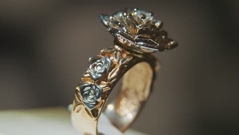 rose flower diamond ring