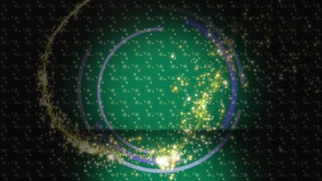 animación de la luz que se mueve sobre un fondo verde con moléculas