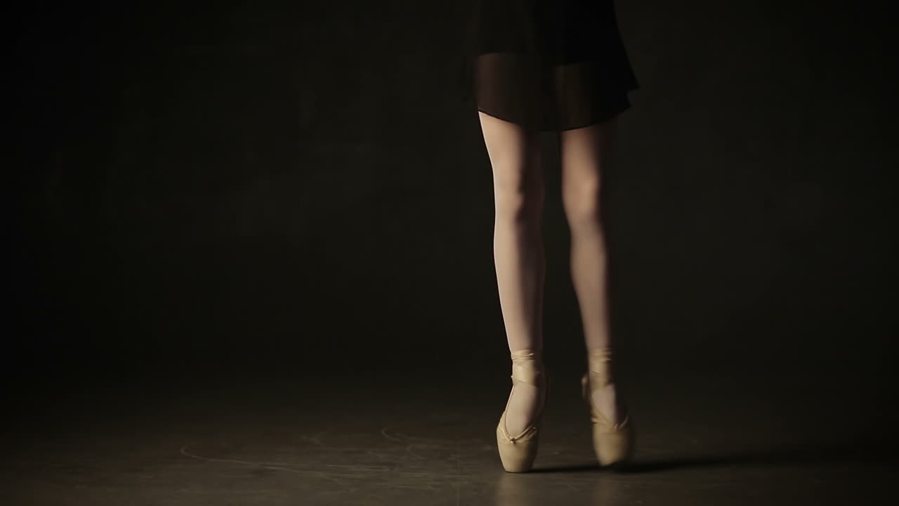 Young Ballerina Posing In Studio. Young beautiful girl ballerina against studio background