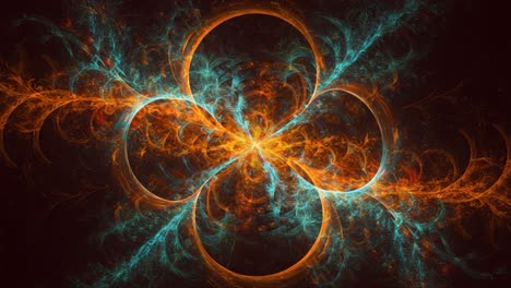 dynamic fractal patterns emanating bright colors and intricate designs representing energy and motion in a captivating visual display