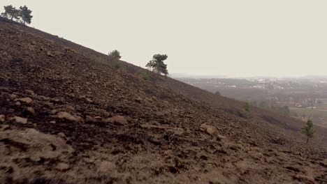 Effect-of-climate-changes-on-hills-after-a-fire-left-land-destroyed