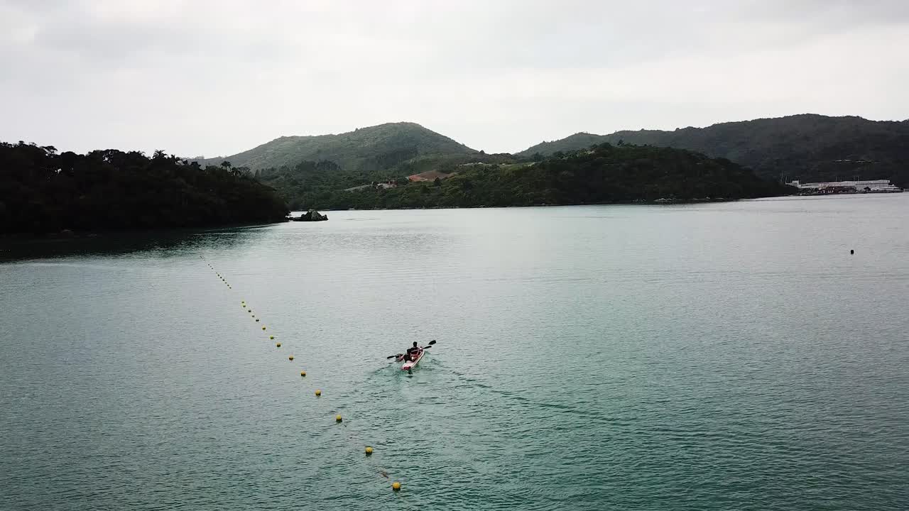 Kayaking in the middle of the sea