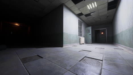 Creepy and Abandoned Hospital Hallway