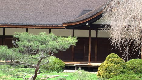 facade of japanese house with garden