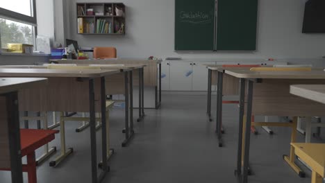empty classroom.