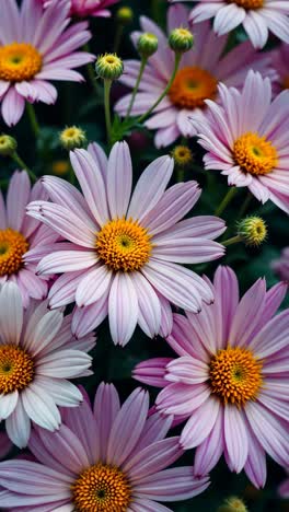 close-up of pink daisies