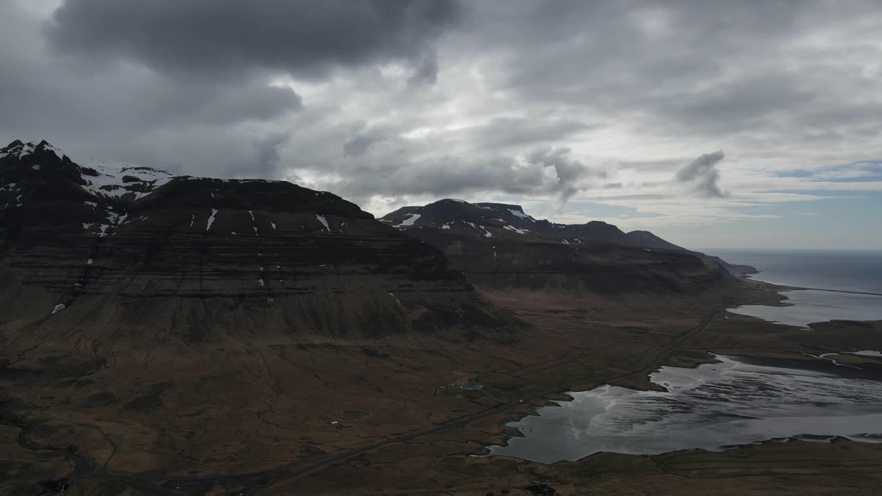 아이슬란드 풍경 공중 드론 영상