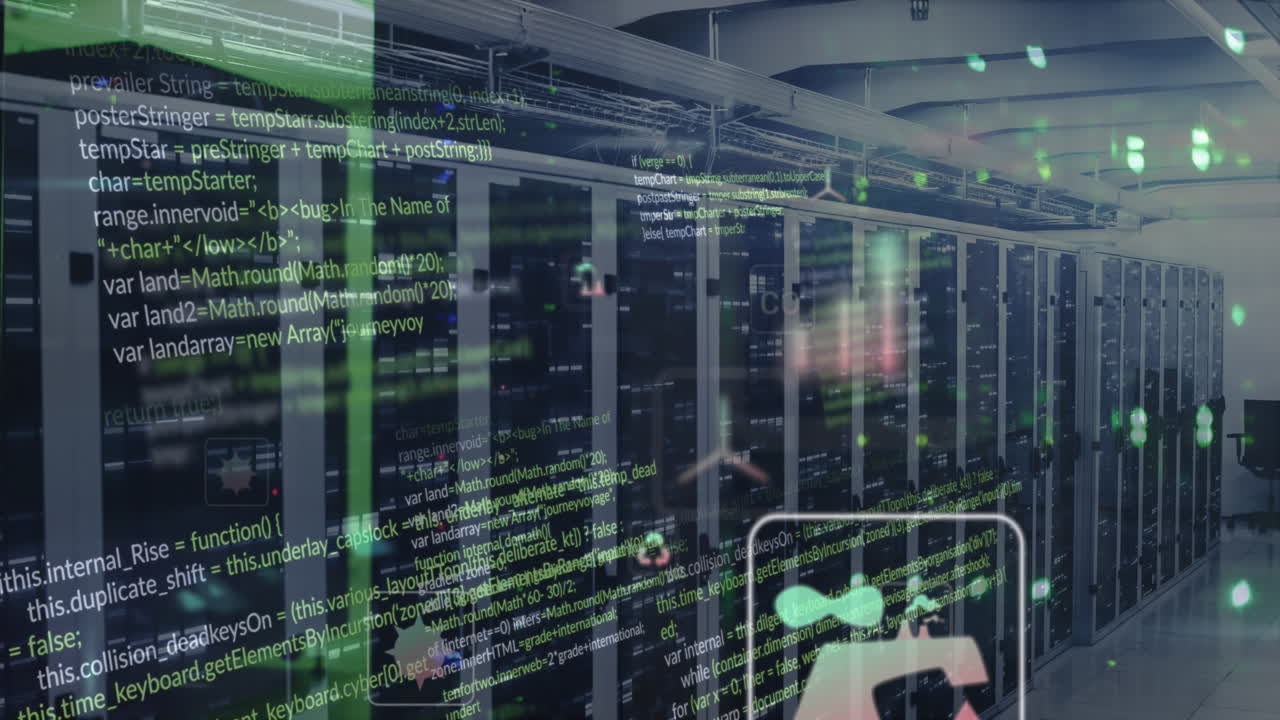 Animation of data processing over computer servers