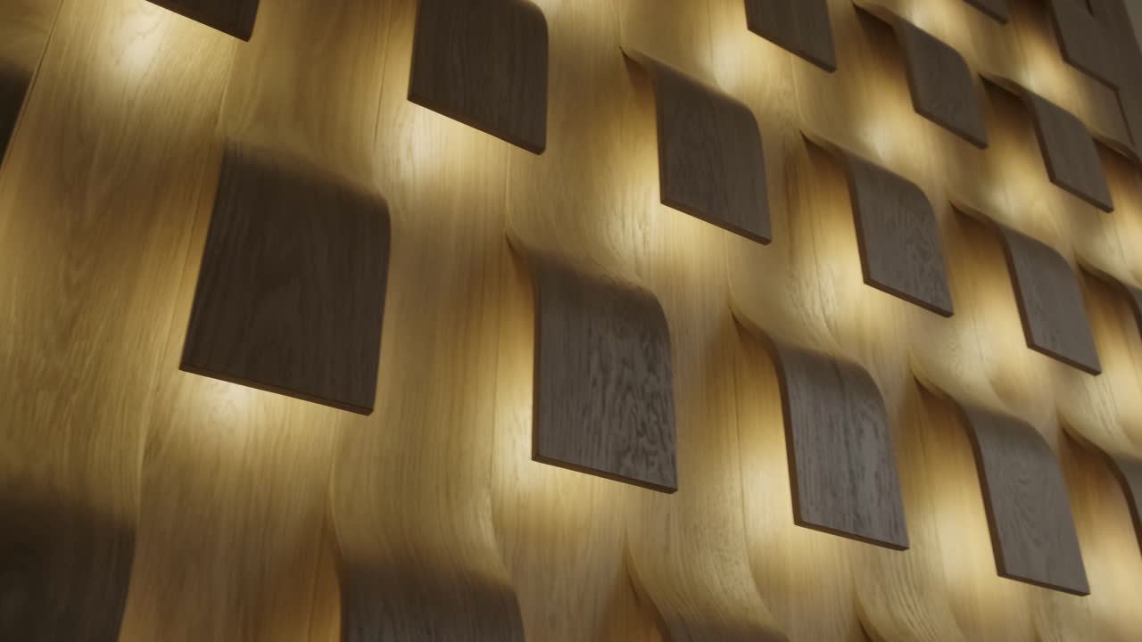 paneles de pared de madera modernos con iluminación integrada