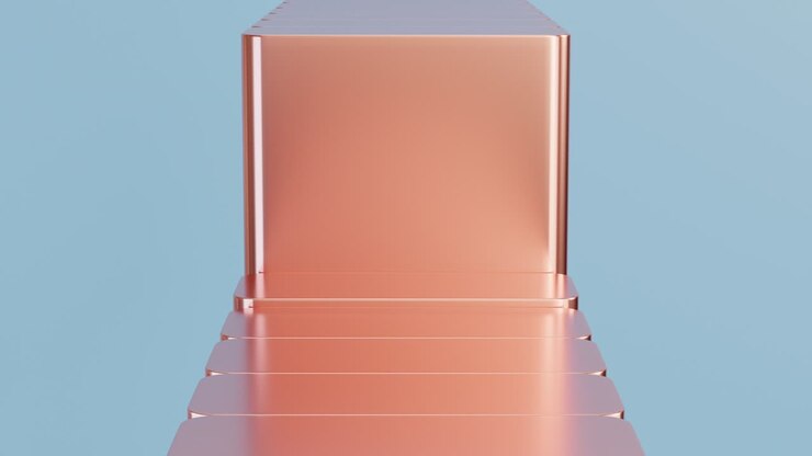 Moving copper plates. 4k seamless looped video