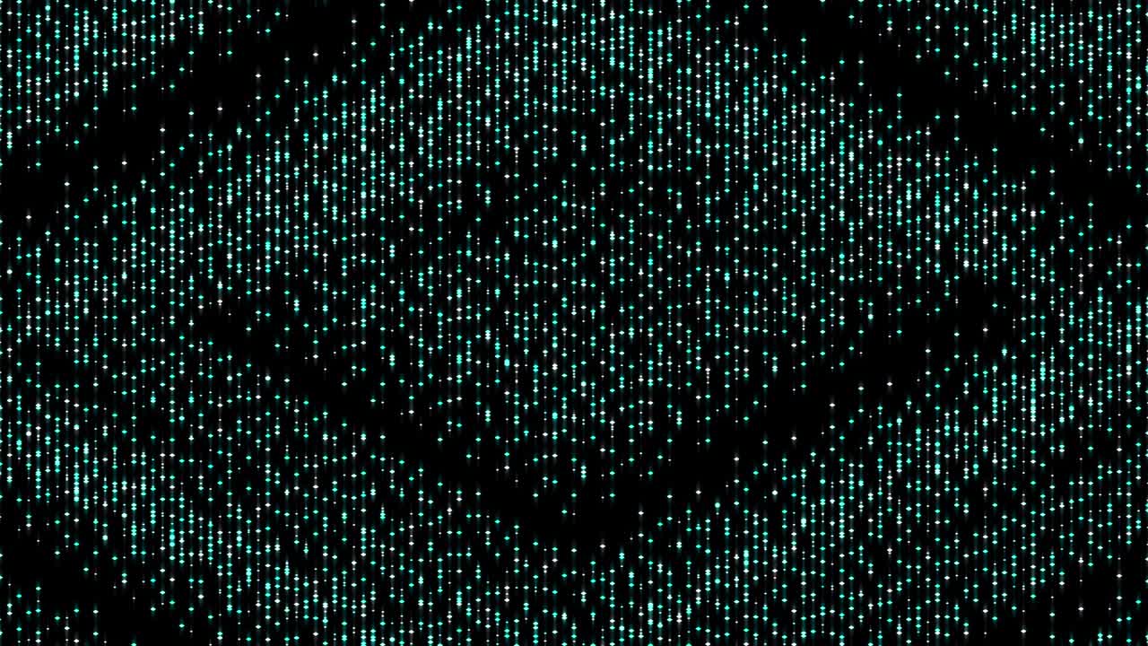 Abstract particle 3D virtual isometric square lighting moving, Technology network digital data transfer concept, glowing on black background seamless looping animation 4K with matte alpha channel