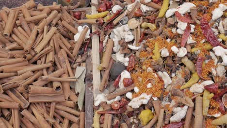 A Colorful Assortment of Spices at a Market