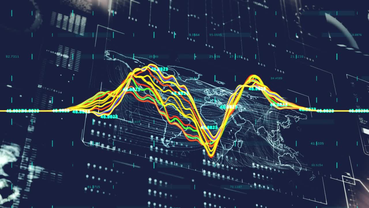 Animation of financial data processing and statistics