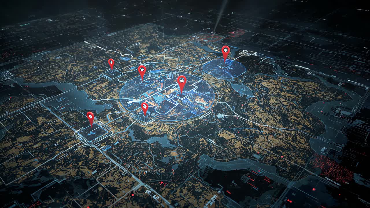 Digital Map with Location Markers