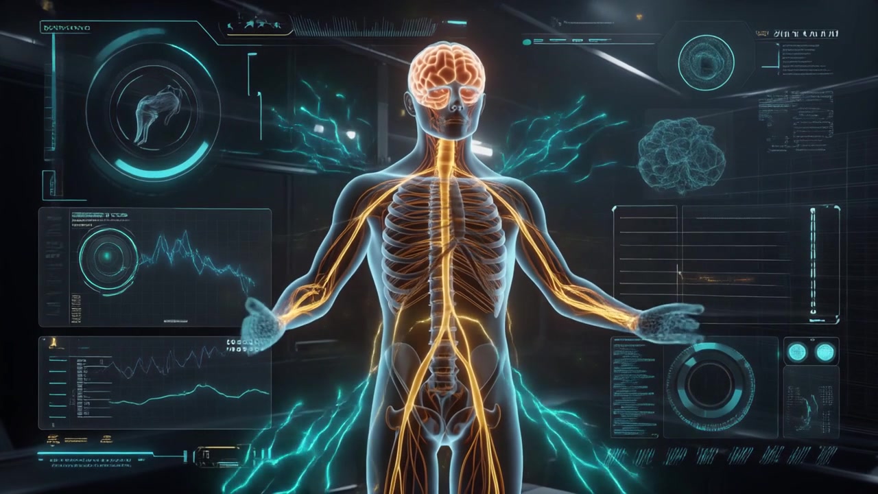 Digital Human Anatomy Scan with Nervous System Visualization