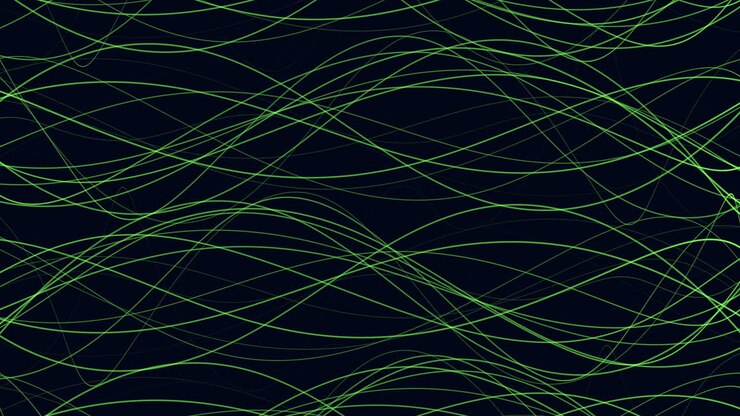 Abstract black and green wavy lines seamless pattern for web and graphic design