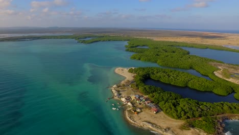 The-lagoon-and-mangroves-of-Lac-Bay-in-Bonaire,-Netherlands-Antilles