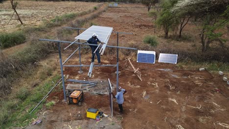 people installing solar panel