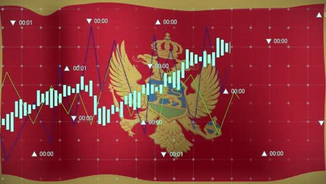 Animation-of-data-processing-over-flag-of-montenegro