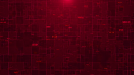 glowing red coding plexus featuring digital data blocks forms complex grid pattern for enhances