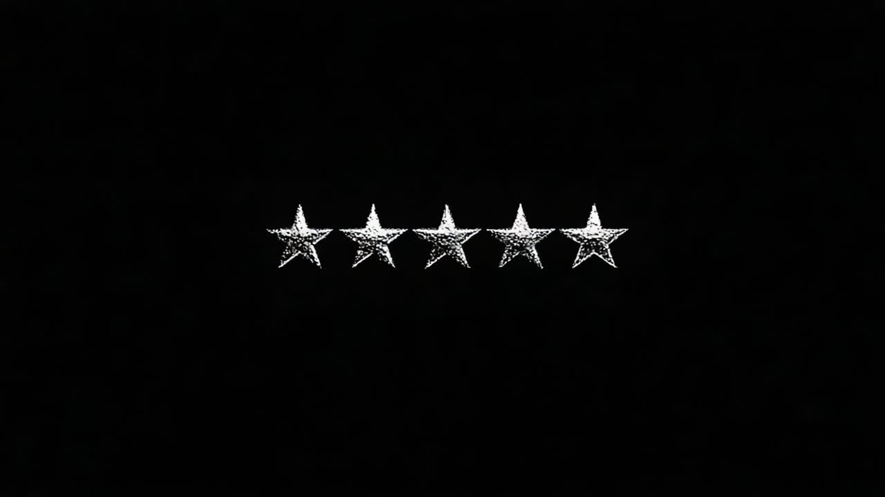 A Sequence of Five Elegant Stars Displayed Against a Dark Background, Signifying Excellence and Quality in a Visually Striking Presentation
