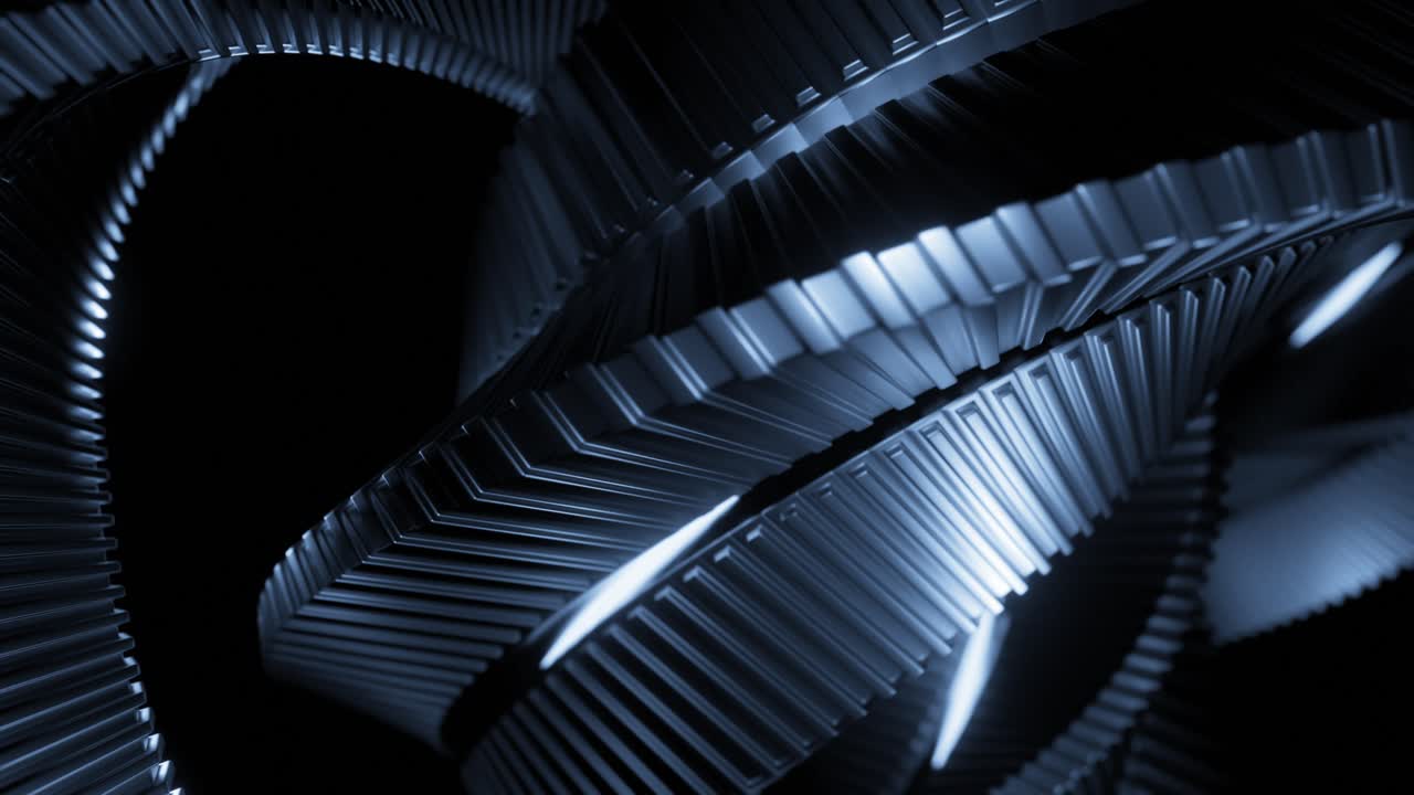 Close-up of Interlocking Metal Gears