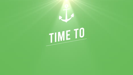 Time-To-Travel-with-sun-rays-and-sea-anchor-on-green-gradient