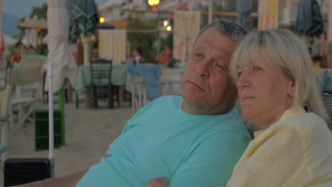 senior couple relaxing on resort