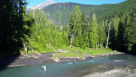 man fishing in river on a sunny day 4k 4k