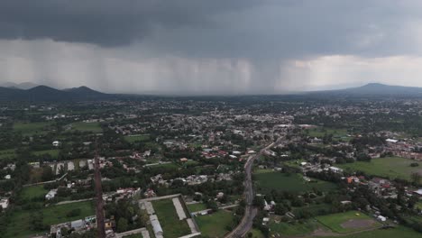 storm falling in teotihuacan valley, drone shots