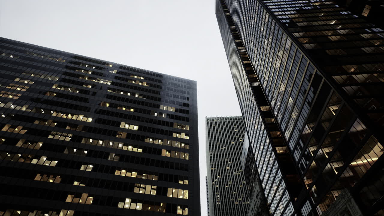 Exploring urban landscapes under a cloudy sky with towering skyscrapers