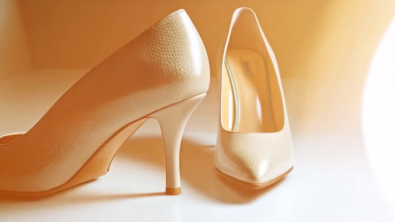 Elegant Beige High-Heeled Shoes