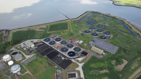 motney hill sewage treatment works gillingham kent reverse drone aerial view